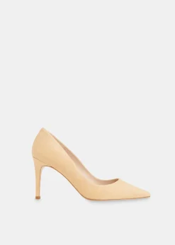 Beige Corie Suede Heeled Pump