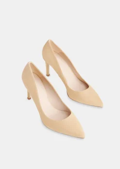 Beige Corie Suede Heeled Pump