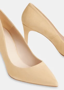 Beige Corie Suede Heeled Pump