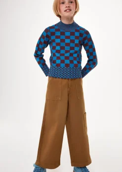 Beige Wide Leg Cargo Trouser