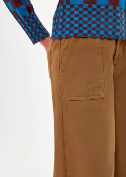 Beige Wide Leg Cargo Trouser
