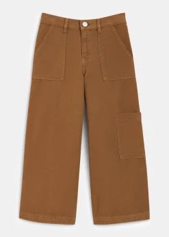Beige Wide Leg Cargo Trouser