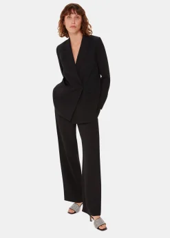 Black Adella Diamante Slip On Mule