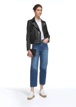 Black Agnes Leather Biker
