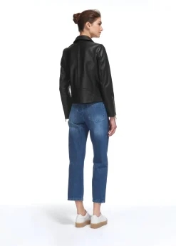 Black Agnes Leather Biker