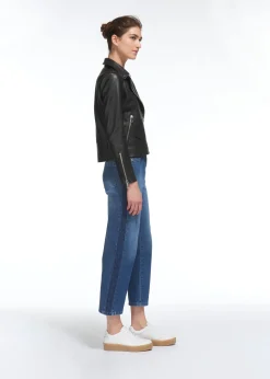 Black Agnes Leather Biker