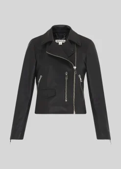 Black Agnes Leather Biker