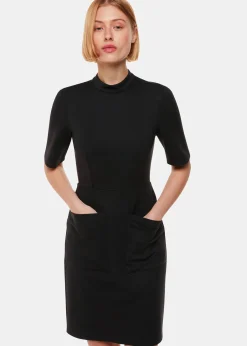 Black Alma Ponte Shift Dress