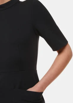 Black Alma Ponte Shift Dress