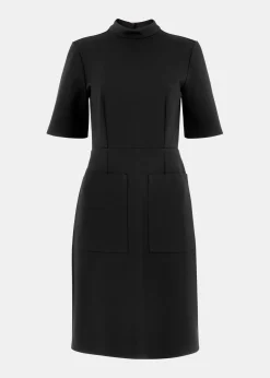 Black Alma Ponte Shift Dress