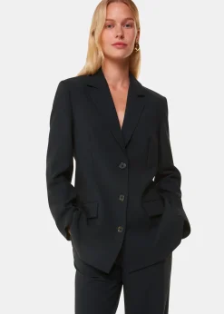 Black Amelie Wool Blend Blazer