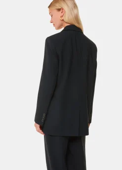 Black Amelie Wool Blend Blazer