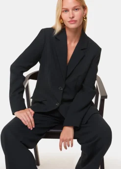 Black Amelie Wool Blend Blazer