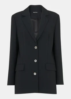 Black Amelie Wool Blend Blazer