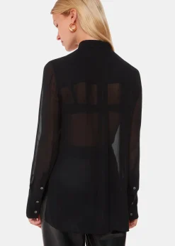 Black Amy Tie Detail Blouse