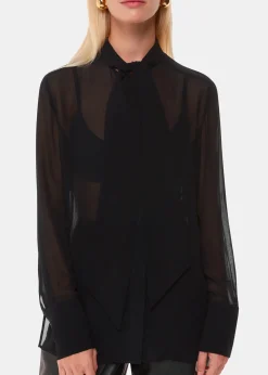 Black Amy Tie Detail Blouse