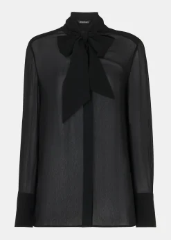 Black Amy Tie Detail Blouse