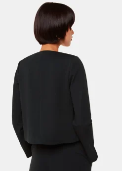 Black Anne Ponte Button Jacket