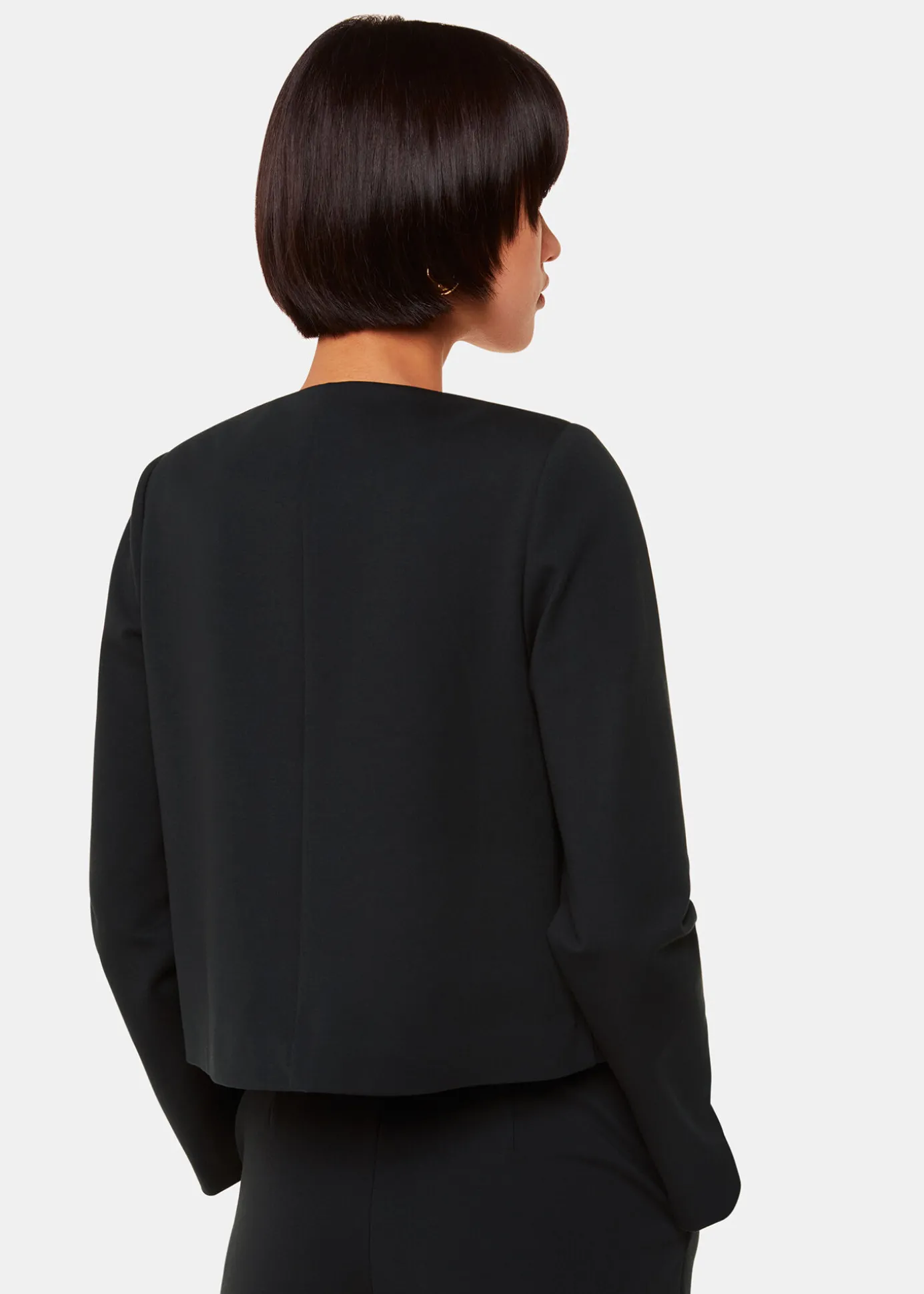 Black Anne Ponte Button Jacket