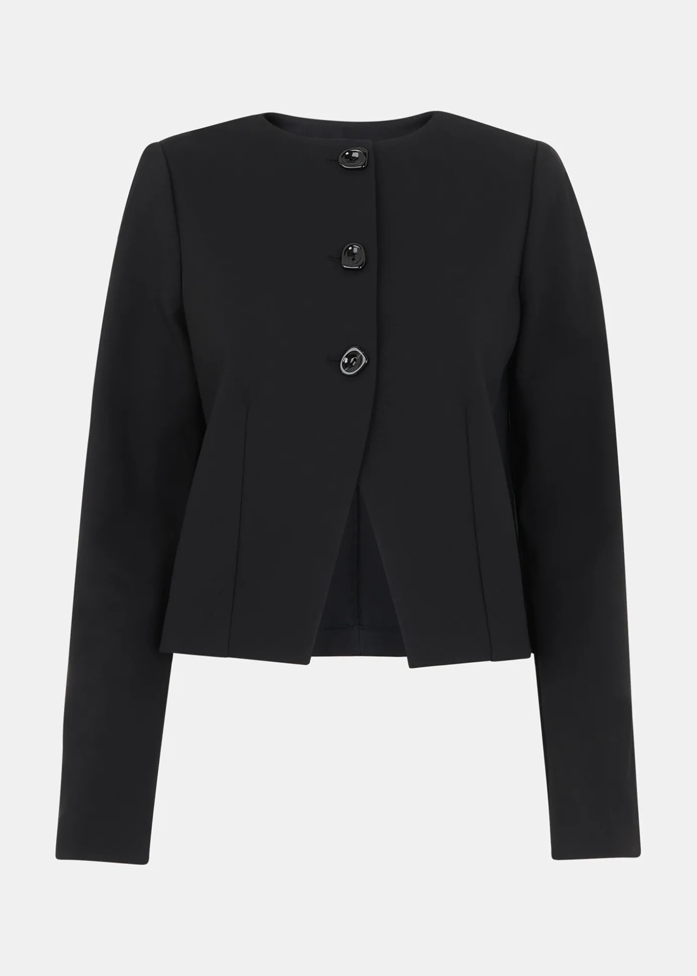 Black Anne Ponte Button Jacket