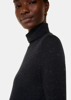 Black Annie Sparkle Roll Neck