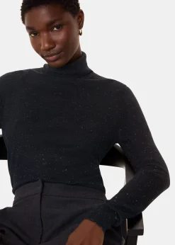 Black Annie Sparkle Roll Neck