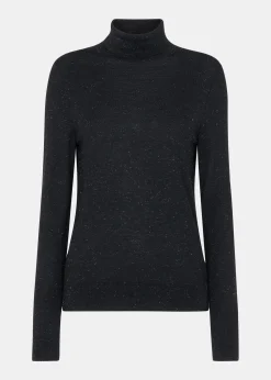 Black Annie Sparkle Roll Neck