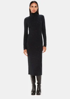 Black Annie Sparkle Roll Neck Dress