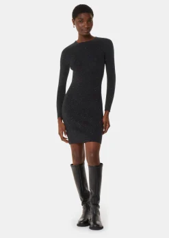 Black Annie Sparkle Short Knit Dress