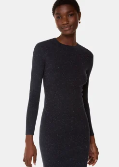 Black Annie Sparkle Short Knit Dress