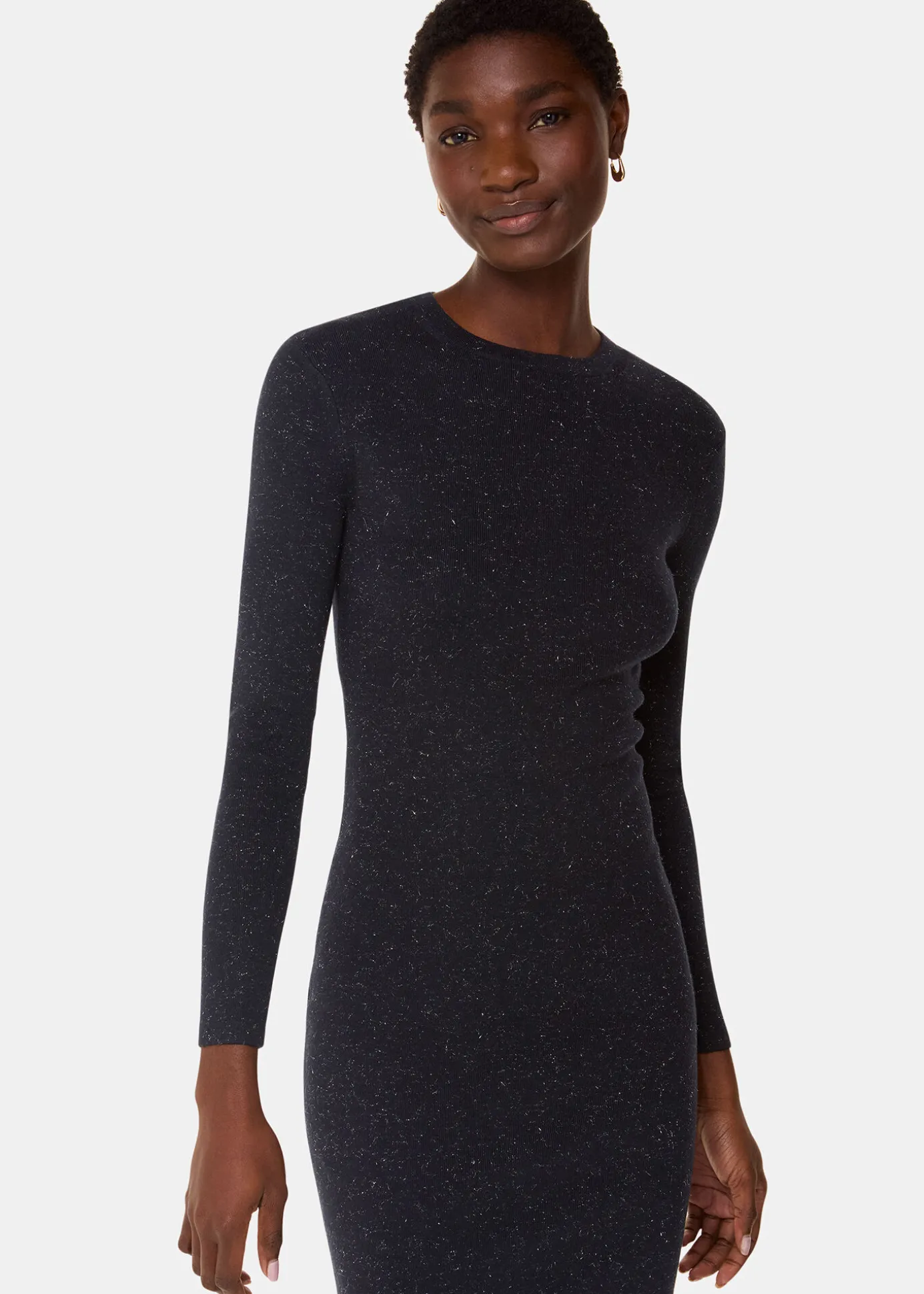 Black Annie Sparkle Short Knit Dress