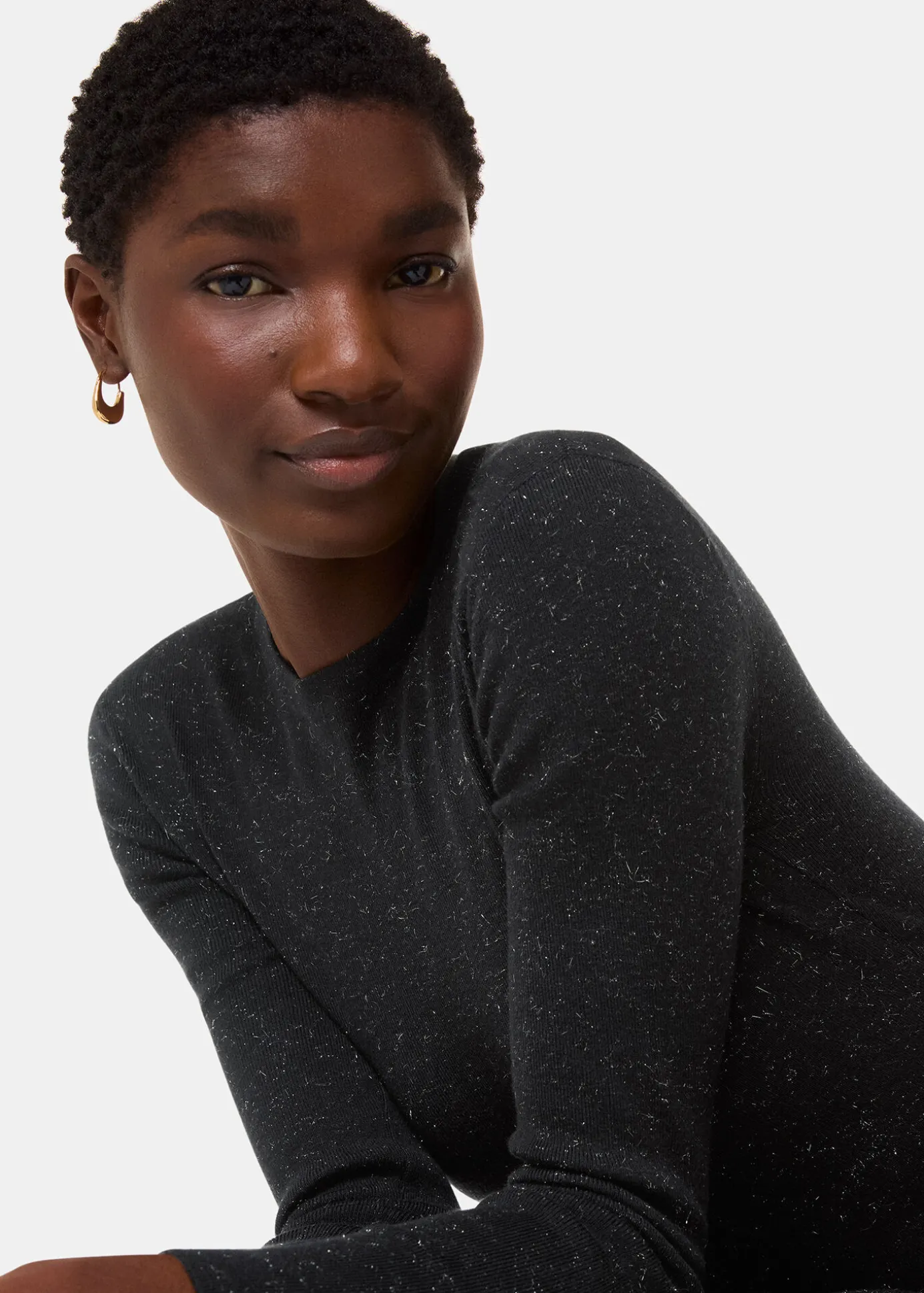 Black Annie Sparkle Short Knit Dress