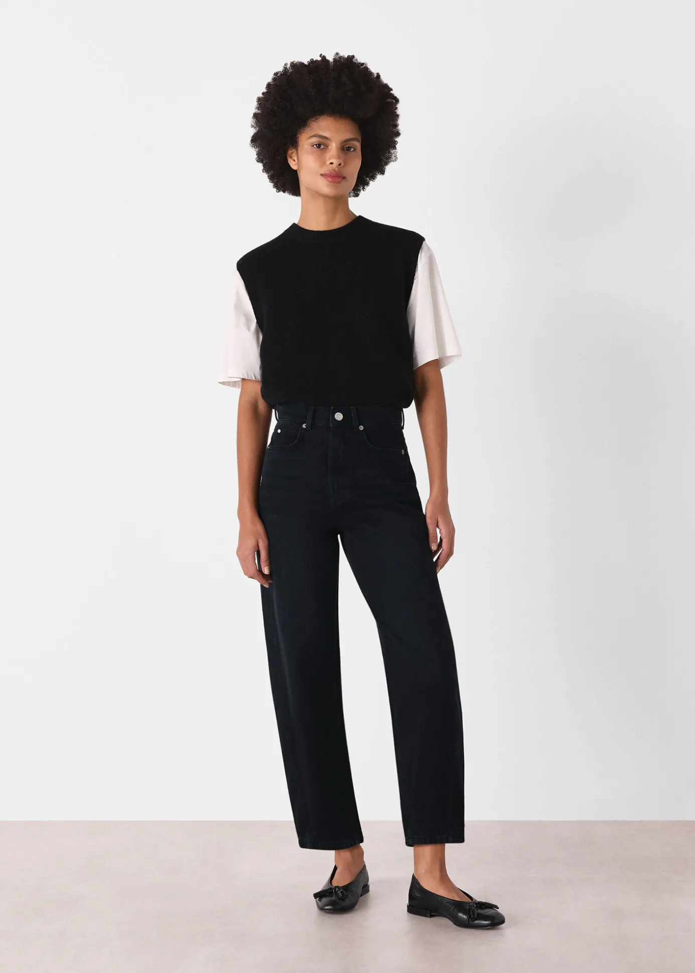 Black Authentic Barrel Leg Jean