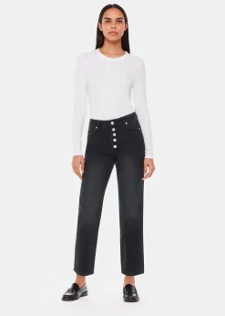 Black Authentic Hollie Button Jean