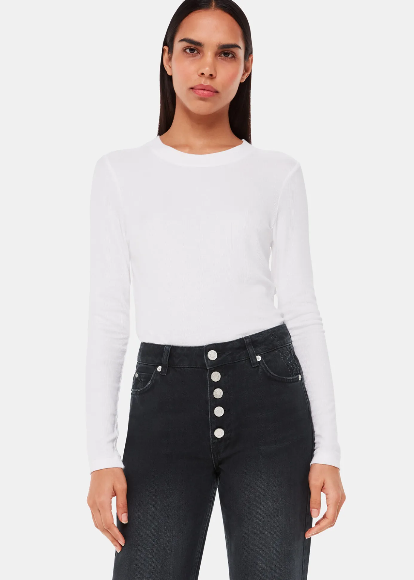 Black Authentic Hollie Button Jean