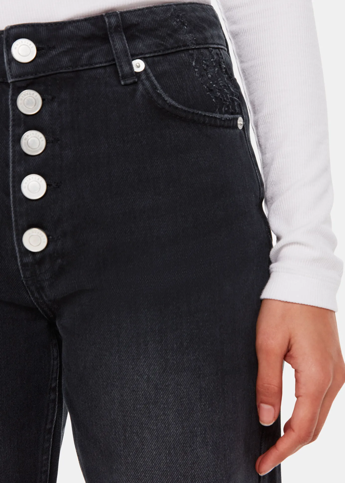Black Authentic Hollie Button Jean