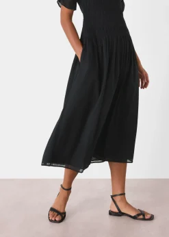 Black Avery Smocked Dress