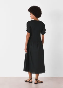 Black Avery Smocked Dress