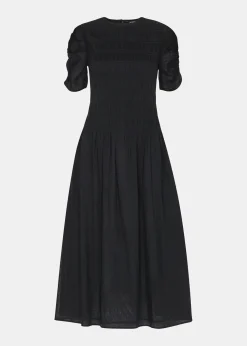 Black Avery Smocked Dress