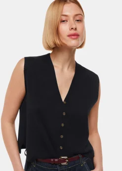 Black Bailey Button Through Tank