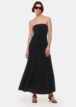 Black Bandeau Knit Dress