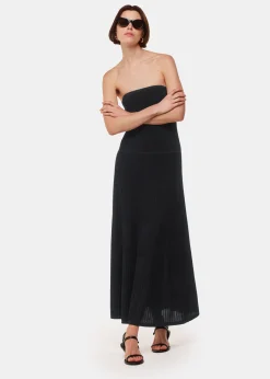 Black Bandeau Knit Dress