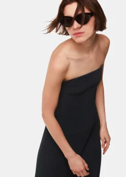 Black Bandeau Knit Dress