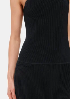 Black Bandeau Knit Dress