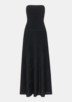 Black Bandeau Knit Dress