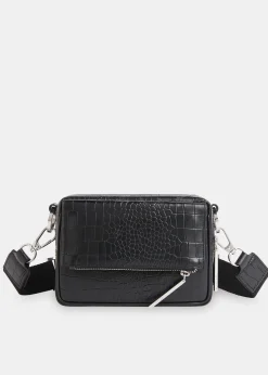 Black Bibi Croc Crossbody Bag