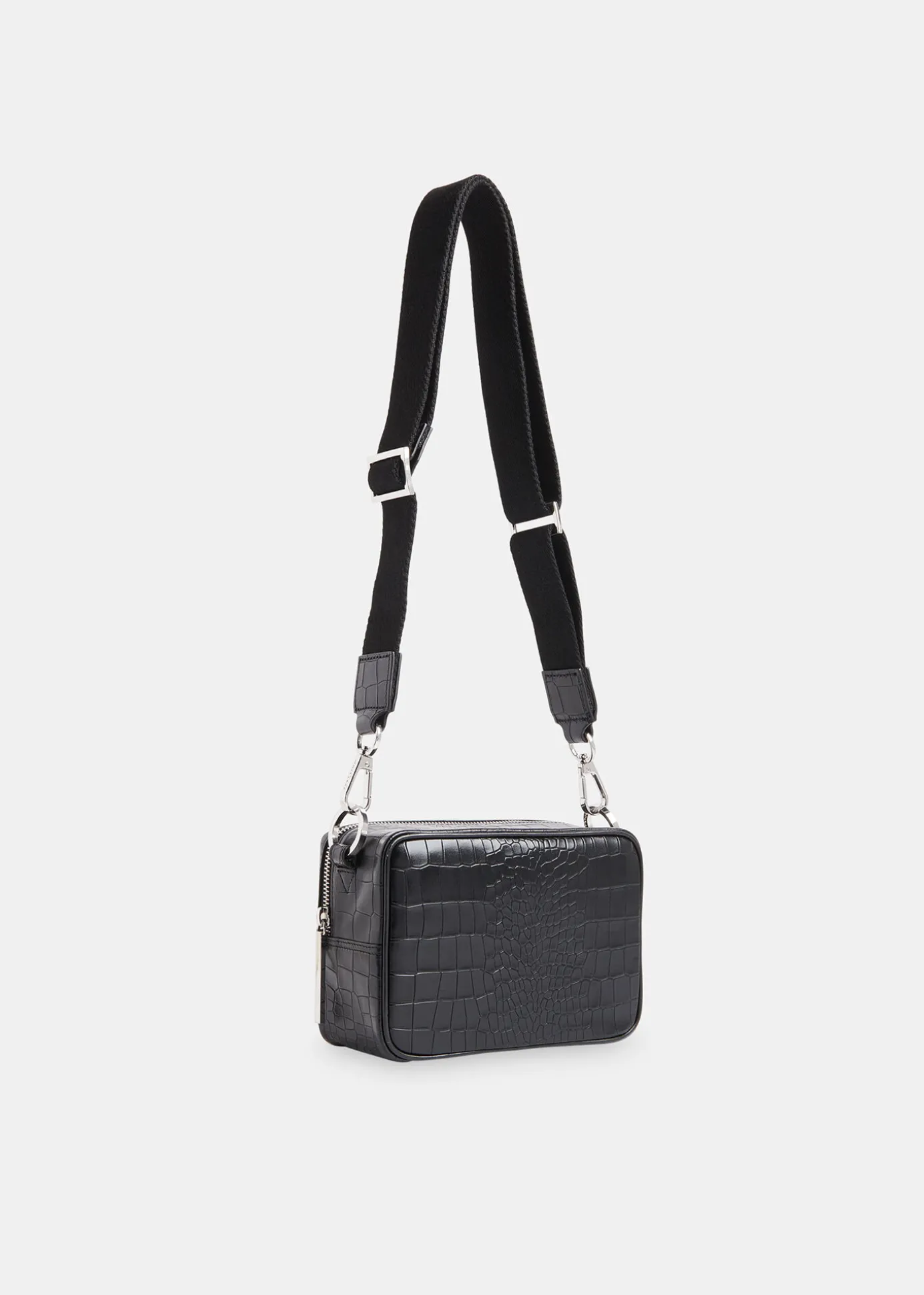 Black Bibi Croc Crossbody Bag
