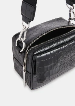 Black Bibi Croc Crossbody Bag