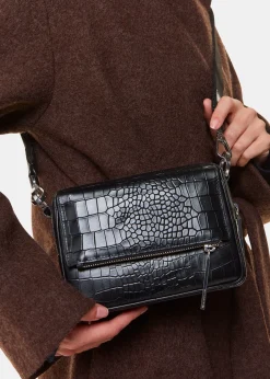 Black Bibi Croc Crossbody Bag