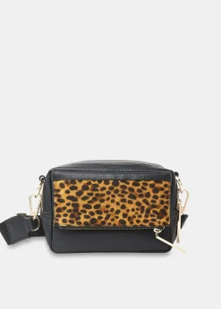 Black Bibi Leopard Crossbody Bag